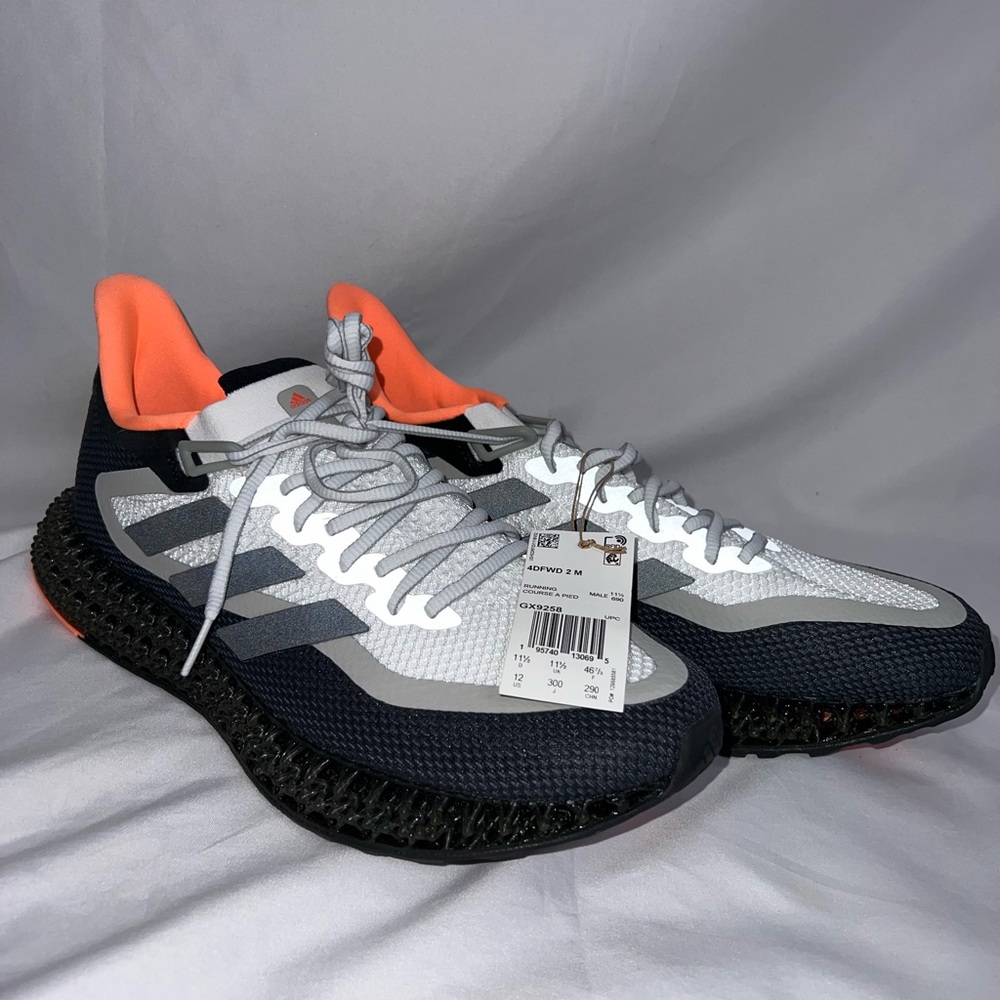 adidas 4DFWD 2 White Black Impact Orange Men’s size 12